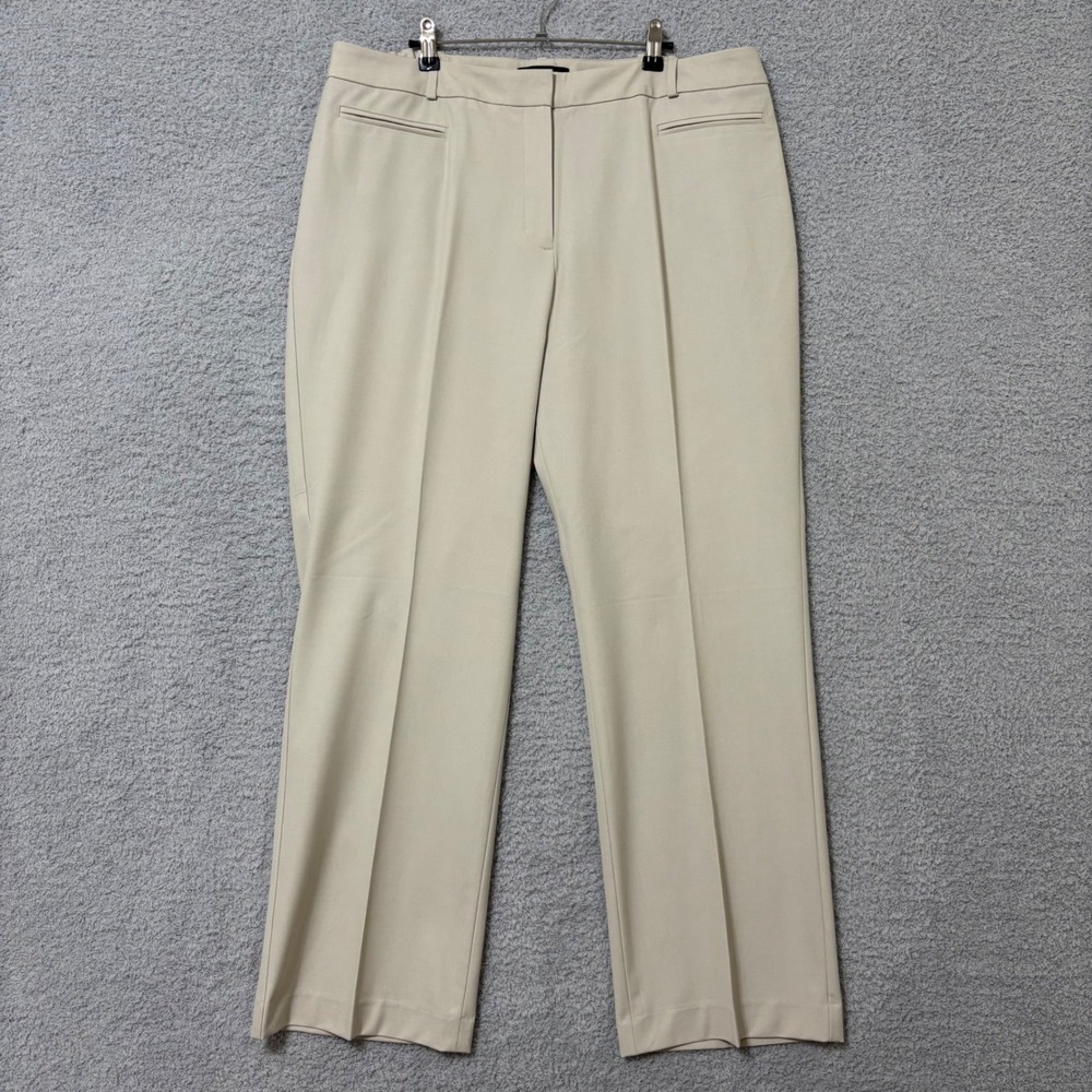 Plus Size 18W Cream Straight Leg Dress Pants Career NWT Talbots Heritage